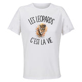 Maillot de Sport Femme Leopard C'est La Vie - T-Shirt Respirant Polyester Manches Courtes - Cadeau Sportive Anniversaire Noël Fête des Mères