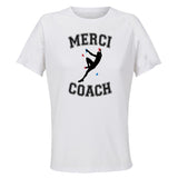 Maillot de Sport Femme pour Merci Escalade Coach - T-Shirt Respirant Polyester Manches Courtes - Cadeau Sportive Anniversaire Noël Fête des Mères