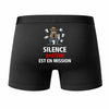 Caleçon Bastien Silence Bastien est en Mission - Humour Boxer Coton Idée Cadeau
