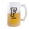 Verre à Bière Fabio Lettre Sport | Chope de Bière Pinte | Idée Cadeau Prénom Style Basket Université Anniversaire Papa Collègue Départ Retraite Noël