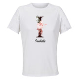 Maillot de Sport Femme Isabelle Lettre - T-Shirt Respirant Polyester Manches Courtes - Cadeau Sportive Anniversaire Noël Fête des Mères