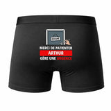 Caleçon Arthur Patienter Arthur Gère Une Urgence - Humour Boxer Coton Idée Cadeau