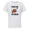 Maillot de Sport Femme Violon J'peux Pas - T-Shirt Respirant Polyester Manches Courtes - Cadeau Sportive Anniversaire Noël Fête des Mères