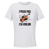 Maillot de Sport Femme Violon J'peux Pas - T-Shirt Respirant Polyester Manches Courtes - Cadeau Sportive Anniversaire Noël Fête des Mères