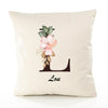 Housse de Coussin Premium Lou Lettre - Coton Canvas Fairtrade Beige Idée Cadeau Décoration Canapé 40x40