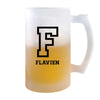 Verre à Bière Flavien Lettre | Chope de Bière Pinte | Idée Cadeau Prénom Anniversaire Papa Collègue Départ Retraite Noël