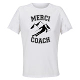 Maillot de Sport Femme pour Merci Ski Coach - T-Shirt Respirant Polyester Manches Courtes - Cadeau Sportive Anniversaire Noël Fête des Mères