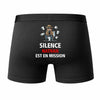 Caleçon Nathan Silence Nathan est en Mission - Humour Boxer Coton Idée Cadeau