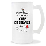 Verre à bière Chef de service adoré | Chope de Bière Pinte Idée Cadeau Humour Collègue famille Homme Anniversaire Noël
