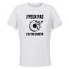 Maillot de Sport Femme Tir Sportif J'peux Pas - T-Shirt Respirant Polyester Manches Courtes - Cadeau Sportive Anniversaire Noël Fête des Mères