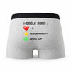 Caleçon Level Up 2005 - Humour Boxer Gris Jeu Vidéo Idée Cadeau Anniversaire