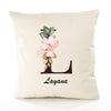 Housse de Coussin Premium Layana Lettre - Coton Canvas Fairtrade Beige Idée Cadeau Décoration Canapé 40x40
