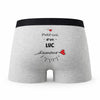Caleçon Luc d'amour - Humour Boxer Gris Idée Cadeau