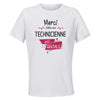 Maillot de Sport Femme pour Merci Technicienne Geniale - T-Shirt Respirant Polyester Manches Courtes - Cadeau Sportive Anniversaire Noël Fête des Mères