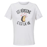 Maillot de Sport Femme Herisson C'est La Vie - T-Shirt Respirant Polyester Manches Courtes - Cadeau Sportive Anniversaire Noël Fête des Mères