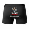Caleçon Augustin Silence Augustin est en Mission - Humour Boxer Coton Idée Cadeau