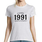 Cuvée 1991 Grand cru d'exception | T-Shirt Anniversaire Femme année de Naissance