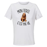 Maillot de Sport Femme Teckel C'est La Vie - T-Shirt Respirant Polyester Manches Courtes - Cadeau Sportive Anniversaire Noël Fête des Mères