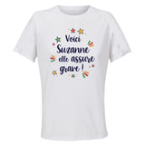 Maillot de Sport Femme Suzanne Elle Assure - T-Shirt Respirant Polyester Manches Courtes - Cadeau Sportive Anniversaire Noël Fête des Mères