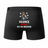 Caleçon Bruno Silence Bruno est en Mission - Humour Boxer Coton Idée Cadeau