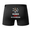 Caleçon Jimmy Silence Jimmy est en Mission - Humour Boxer Coton Idée Cadeau