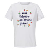 Maillot de Sport Femme pour Delphine Elle Assure - T-Shirt Respirant Polyester Manches Courtes - Cadeau Sportive Anniversaire Noël Fête des Mères
