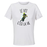 Maillot de Sport Femme VTT C'est La Vie - T-Shirt Respirant Polyester Manches Courtes - Cadeau Sportive Anniversaire Noël Fête des Mères