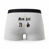 Caleçon 72 Ans - Humour Boxer Gris Motif Âge Idée Cadeau Anniversaire