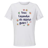 Maillot de Sport Femme pour Cassandra Elle Assure - T-Shirt Respirant Polyester Manches Courtes - Cadeau Sportive Anniversaire Noël Fête des Mères