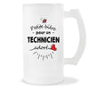 Verre à bière Technicien adoré | Chope de Bière Pinte Idée Cadeau Humour Collègue famille Homme Anniversaire Noël
