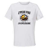Maillot de Sport Femme Speleologie J'peux Pas - T-Shirt Respirant Polyester Manches Courtes - Cadeau Sportive Anniversaire Noël Fête des Mères