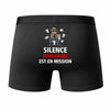 Caleçon Emmanuel Silence Emmanuel est en Mission - Humour Boxer Coton Idée Cadeau