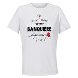 Maillot de Sport Femme Banquiere Damour - T-Shirt Respirant Polyester Manches Courtes - Cadeau Sportive Anniversaire Noël Fête des Mères
