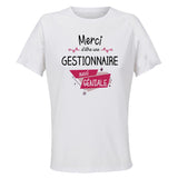 Maillot de Sport Femme pour Merci Gestionnaire Geniale - T-Shirt Respirant Polyester Manches Courtes - Cadeau Sportive Anniversaire Noël Fête des Mères