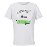 Maillot de Sport Femme Amour Meilleure de Tous Les Temps Femme-1 - T-Shirt Respirant Polyester Manches Courtes - Cadeau Sportive Anniversaire Noël Fête des Mères