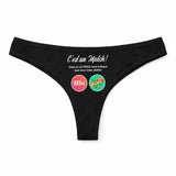 Culotte Tanga Personnalisé Femme Pizza - sous-Vêtement Coton Idée Cadeau Humour Saint Valentin Anniversaire