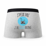 Caleçon Aquabiking - Humour Boxer Gris Idée Cadeau Passion