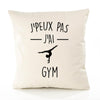 Housse de Coussin Premium j'peux Pas Gym Version Blanc - Coton Canvas Fairtrade Beige Idée Cadeau Décoration Canapé 40x40
