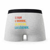 Caleçon Lyam Mythe Légende Vintage - Humour Boxer Gris Idée Cadeau