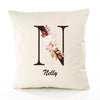 Housse de Coussin Premium Nelly Lettre - Coton Canvas Fairtrade Beige Idée Cadeau Décoration Canapé