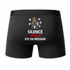 Caleçon Thierry Silence Thierry est en Mission - Humour Boxer Coton Idée Cadeau