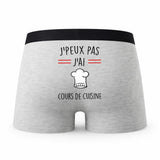 Caleçon Cours De Cuisine - Humour Boxer Gris Idée Cadeau Passion