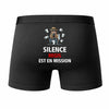 Caleçon Regis Silence Regis est en Mission - Humour Boxer Coton Idée Cadeau