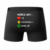 Caleçon Level Up 2011 - Humour Boxer Coton Jeu Vidéo Idée Cadeau Anniversaire