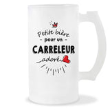 Verre à bière Carreleur adoré | Chope de Bière Pinte Idée Cadeau Humour Collègue famille Homme Anniversaire Noël