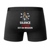 Caleçon Gérard Silence Gérard est en Mission - Humour Boxer Coton Idée Cadeau