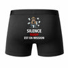 Caleçon Teddy Silence Teddy est en Mission - Humour Boxer Coton Idée Cadeau