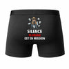 Caleçon Florian Silence Florian est en Mission - Humour Boxer Coton Idée Cadeau