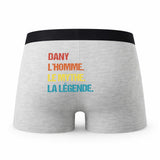 Caleçon Dany Mythe Légende Vintage - Humour Boxer Gris Idée Cadeau