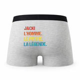 Caleçon Jacki Mythe Légende Vintage - Humour Boxer Gris Idée Cadeau